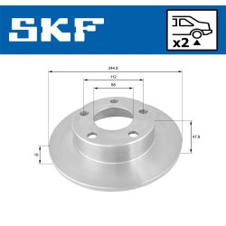 Brake Disc VKBD90458S2 SKF VKBD 90458 S2 OE Ref 8D0615601A SKF