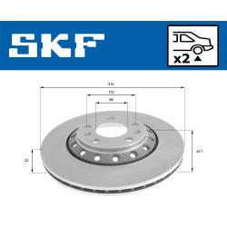 Brake Disc VKBD90486V2 SKF VKBD 90486 V2 OE Ref 4E0615601A SKF