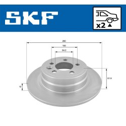 Brake Disc VKBD90491S2 SKF VKBD 90491 S2 OE Ref GBD90847 SKF