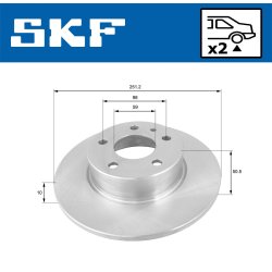 Brake Disc VKBD90501S2 SKF VKBD 90501 S2 OE Ref 0000060743390 SKF