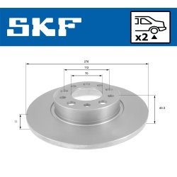 Brake Disc VKBD90505S2 SKF VKBD 90505 S2 OE Ref 46843610 SKF