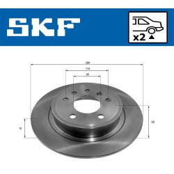 Brake Disc VKBD90525S2 SKF VKBD 90525 S2 OE Ref 12763591 SKF