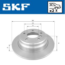 Brake Disc VKBD90543S2 SKF VKBD 90543 S2 OE Ref 34211163669 SKF