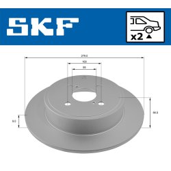 Brake Disc VKBD90552S2 SKF VKBD 90552 S2 OE Ref 4243102080 SKF