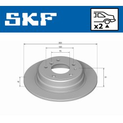 Brake Disc VKBD90573S2 SKF VKBD 90573 S2 OE Ref 34211156668 SKF