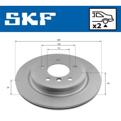 Brake Disc VKBD90588V2 SKF VKBD 90588 V2 OE Ref 34216782605 SKF
