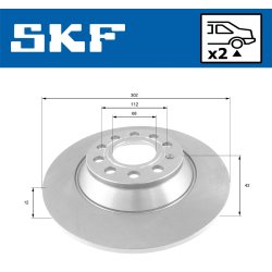Brake Disc VKBD90596S2 SKF VKBD 90596 S2 OE Ref 4F0615601G SKF