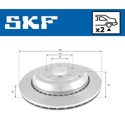 Brake Disc VKBD90599V2 SKF VKBD 90599 V2 OE Ref 1644230612 SKF