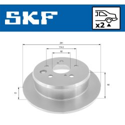 Brake Disc VKBD90601S2 SKF VKBD 90601 S2 OE Ref 4243130280 SKF