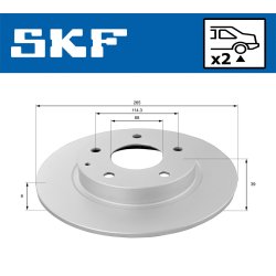 Brake Disc VKBD90608S2 SKF VKBD 90608 S2 OE Ref B45G26251A SKF