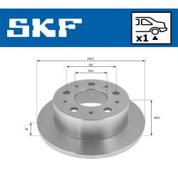 Brake Disc VKBD90619S1 SKF VKBD 90619 S1 OE Ref 1606401780 SKF