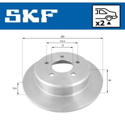 Brake Disc VKBD90666S2 SKF VKBD 90666 S2 OE Ref 00K04721220AA SKF