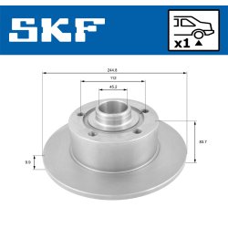 Brake Disc VKBD90682S1 SKF VKBD 90682 S1 OE Ref 8D0615301B SKF