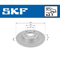Brake Disc VKBD90705S2 SKF VKBD 90705 S2 OE Ref B53026251A SKF