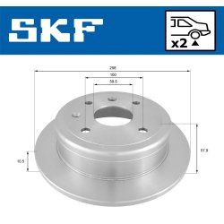 Brake Disc VKBD90758S2 SKF VKBD 90758 S2 OE Ref 96549630 SKF