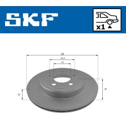 Brake Disc VKBD90768V1 SKF VKBD 90768 V1 OE Ref 00K04779209AA SKF