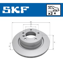 Brake Disc VKBD90780V2 SKF VKBD 90780 V2 OE Ref 34216754137 SKF
