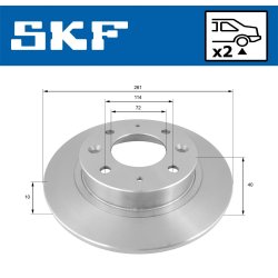 Brake Disc VKBD90884S2 SKF VKBD 90884 S2 OE Ref 0K9AA26251C SKF