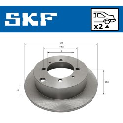 Brake Disc VKBD91048S2 SKF VKBD 91048 S2 OE Ref MB668063 SKF