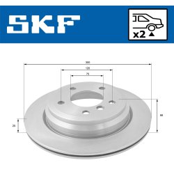 Brake Disc VKBD91072V2 SKF VKBD 91072 V2 OE Ref 34216764653 SKF
