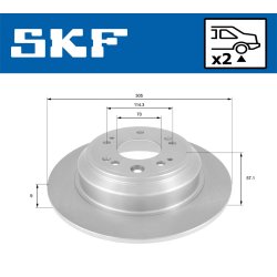 Brake Disc VKBD91078S2 SKF VKBD 91078 S2 OE Ref 42510TL0G50 SKF