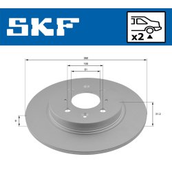 Brake Disc VKBD91128S2 SKF VKBD 91128 S2 OE Ref 42510TM8G00 SKF