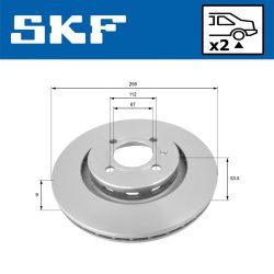 Brake Disc VKBD91131S2 SKF VKBD 91131 S2 OE Ref 2024230012 SKF