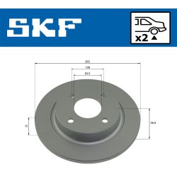 Brake Disc VKBD91279S2 SKF VKBD 91279 S2 OE Ref 2096336 SKF