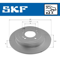 Brake Disc VKBD91304S2 SKF VKBD 91304 S2 OE Ref 58411D3000 SKF