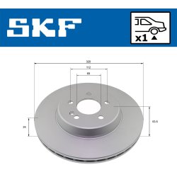 Brake Disc VKBD91332V1 SKF VKBD 91332 V1 OE Ref 0004230712 SKF