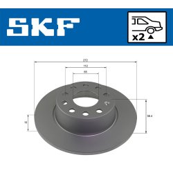 Brake Disc VKBD91344S2 SKF VKBD 91344 S2 OE Ref 5Q0615601 SKF