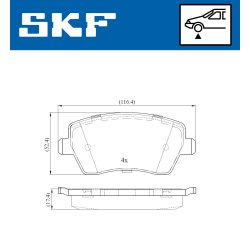 Brake Pad Set VKBP80003 SKF VKBP 80003 OE Ref 410608481R