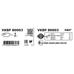 Brake Pad Set VKBP80003 SKF VKBP 80003 OE Ref 410608481R SKF