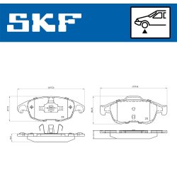 Brake Pad Set VKBP80005 SKF VKBP 80005 OE Ref 1611838580