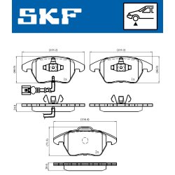 Brake Pad Set VKBP80007E SKF VKBP 80007 E OE Ref 1K0615106AL