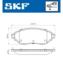 Brake Pad Set VKBP80012 SKF VKBP 80012 OE Ref 6000620046