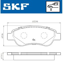 Brake Pad Set VKBP80037 SKF VKBP 80037 OE Ref 1611456980