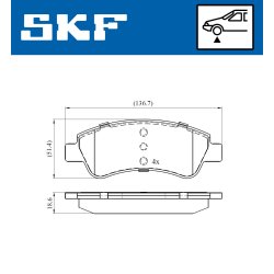 Brake Pad Set VKBP80040 SKF VKBP 80040 OE Ref 1610489680