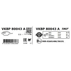 Brake Pad Set VKBP80043A SKF VKBP 80043 A OE Ref 09192157 SKF