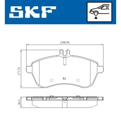Brake Pad Set VKBP80051 SKF VKBP 80051 OE Ref 0004200305 SKF