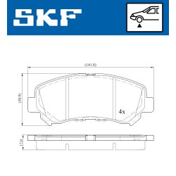 Brake Pad Set VKBP80069 SKF VKBP 80069 OE Ref D10603UB0A