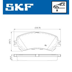 Brake Pad Set VKBP80076 SKF VKBP 80076 OE Ref 410606124R