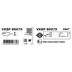 Brake Pad Set VKBP80079 SKF VKBP 80079 OE Ref 34106874809 SKF