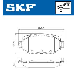 Brake Pad Set VKBP80083 SKF VKBP 80083 OE Ref 410603407R