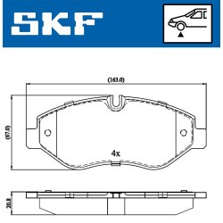 Brake Pad Set VKBP80089 SKF VKBP 80089 OE Ref 42555881