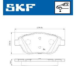 Brake Pad Set VKBP80098 SKF VKBP 80098 OE Ref 1607083180