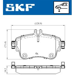 Brake Pad Set VKBP80099 SKF VKBP 80099 OE Ref 0004201405 SKF