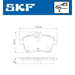 Brake Pad Set VKBP80105 SKF VKBP 80105 OE Ref 1694200320