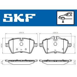 Brake Pad Set VKBP80118 SKF VKBP 80118 OE Ref 34116770251 SKF