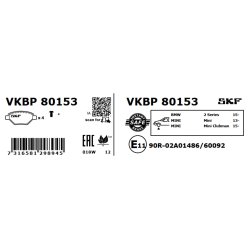 Brake Pad Set VKBP80153 SKF VKBP 80153 OE Ref 34106863293 SKF